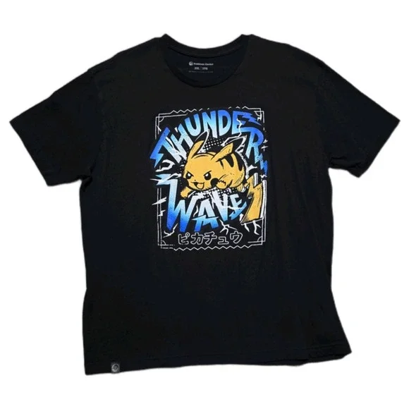 Rare Pokemon Center Pikachu Greatest Hits Thunder Wave T-Shirt Official Mens 2XL - Picture 14 of 14